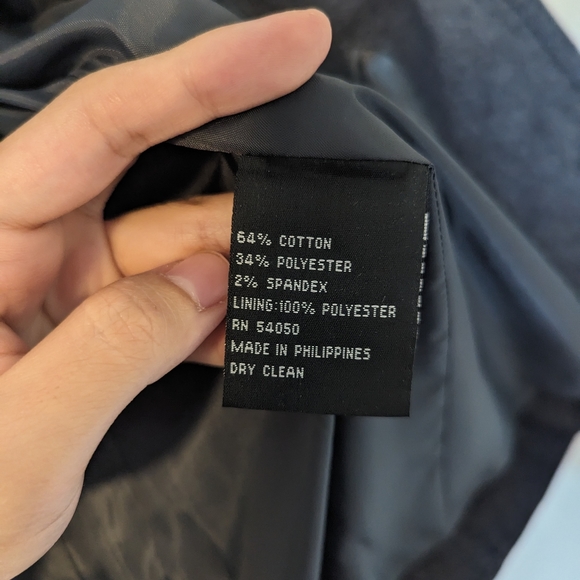 Kasper Dark Grey Cotton Blend Stretchy Jean Gold Gold Anchor Button Blazer (6P) - Picture 8 of 13